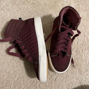 Kids Old Navy Burgundy Hi Top Shoes Size 12